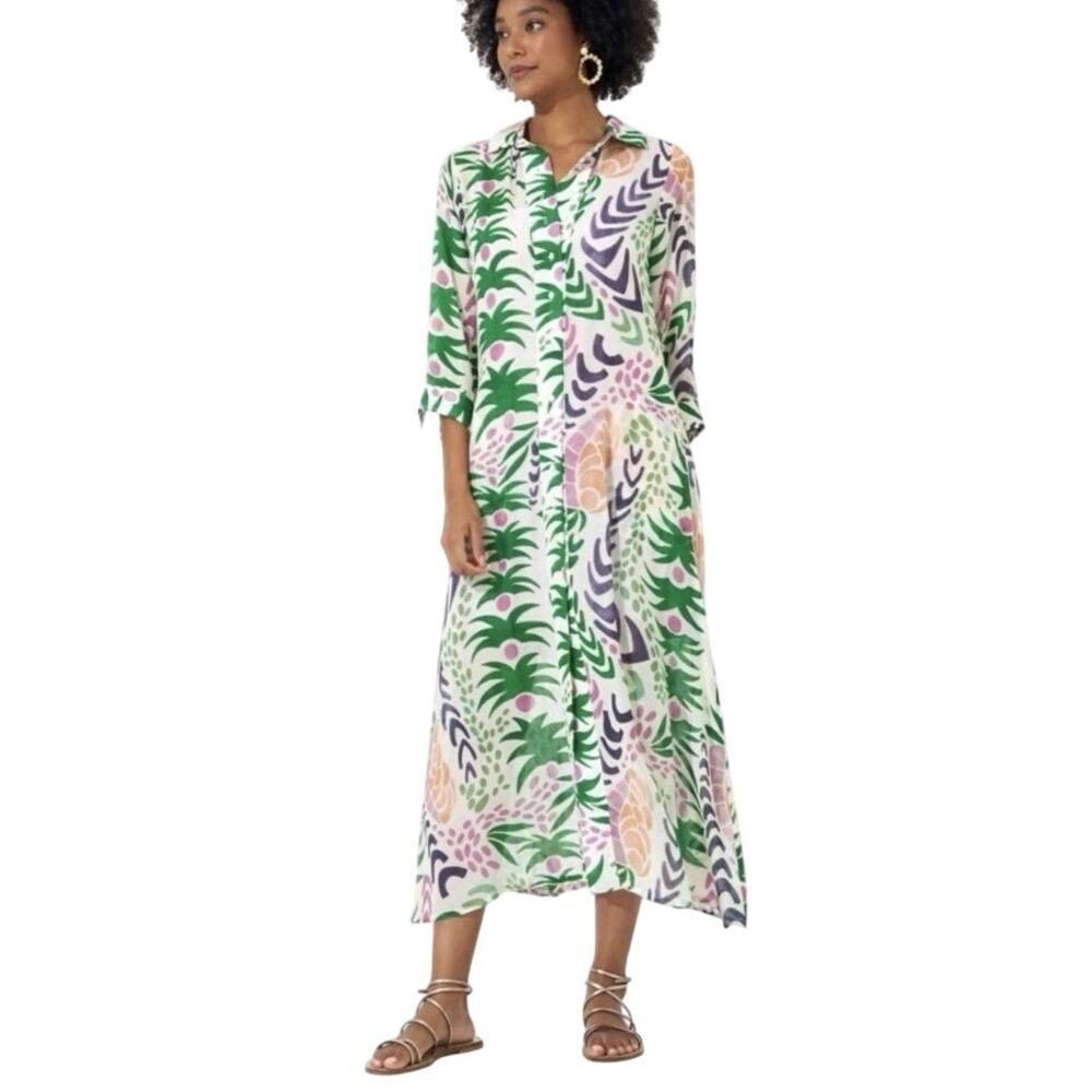 Oliphant Printed Shirt Dress Size Small
